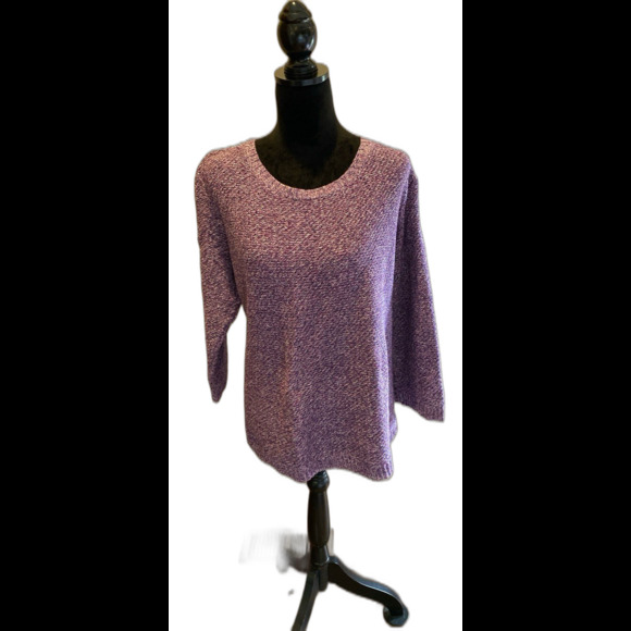 Croft & Barrow Sweater Crew Neck Plus Size 3X Purple Casual 100%  Cotton Classy - Picture 2 of 11